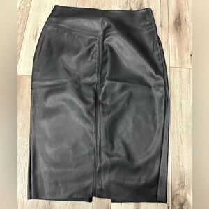 Express faux leather midi skirt